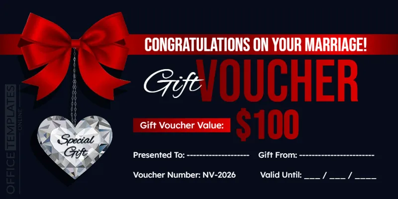 Newlywed Gift Voucher Template – Editable Wedding Gift Certificate