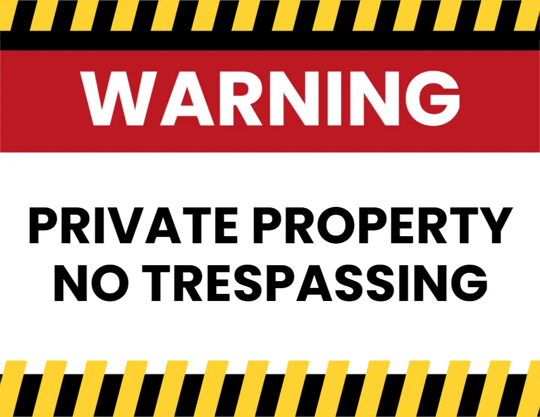 Private Property Sign Template