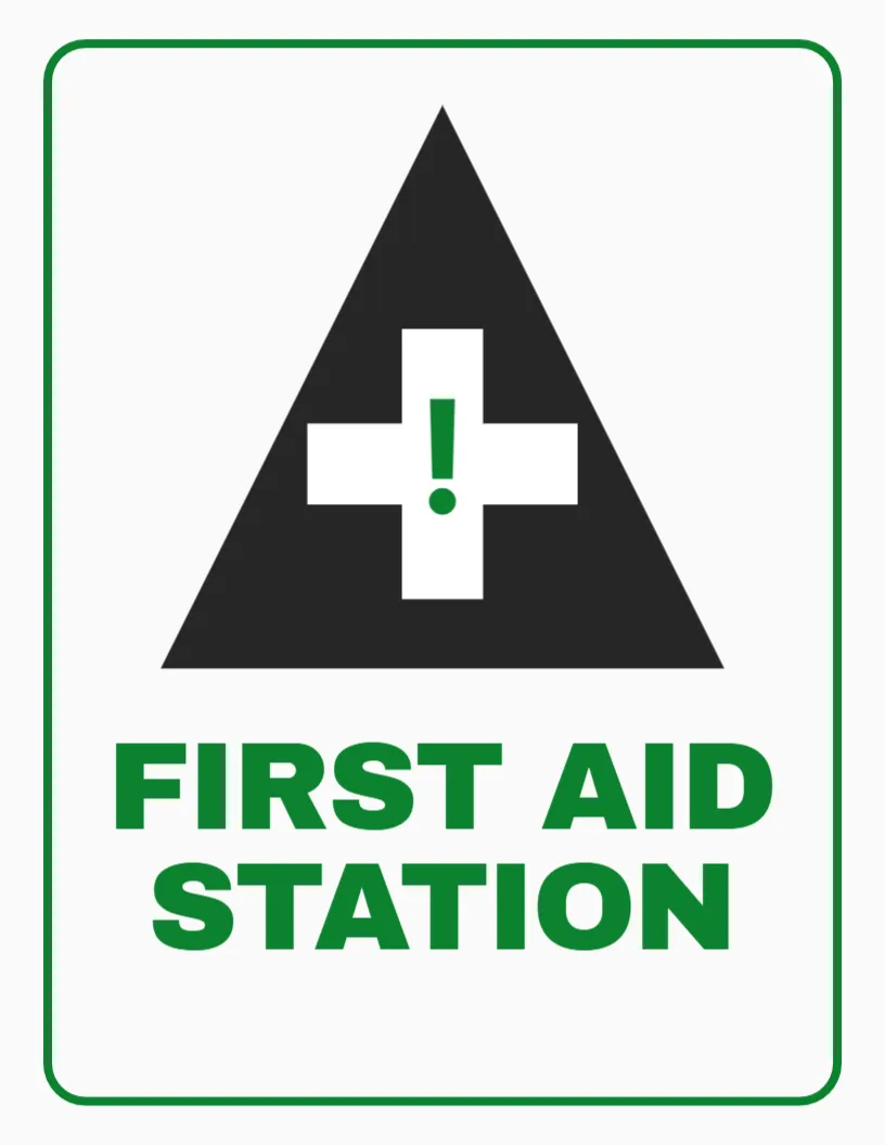 First Aid Station Sign Template