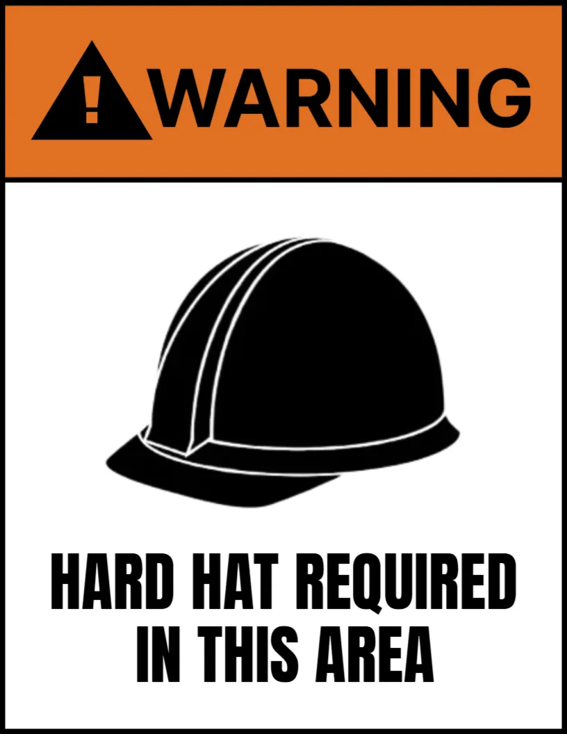 Hard Hat Required Sign Template
