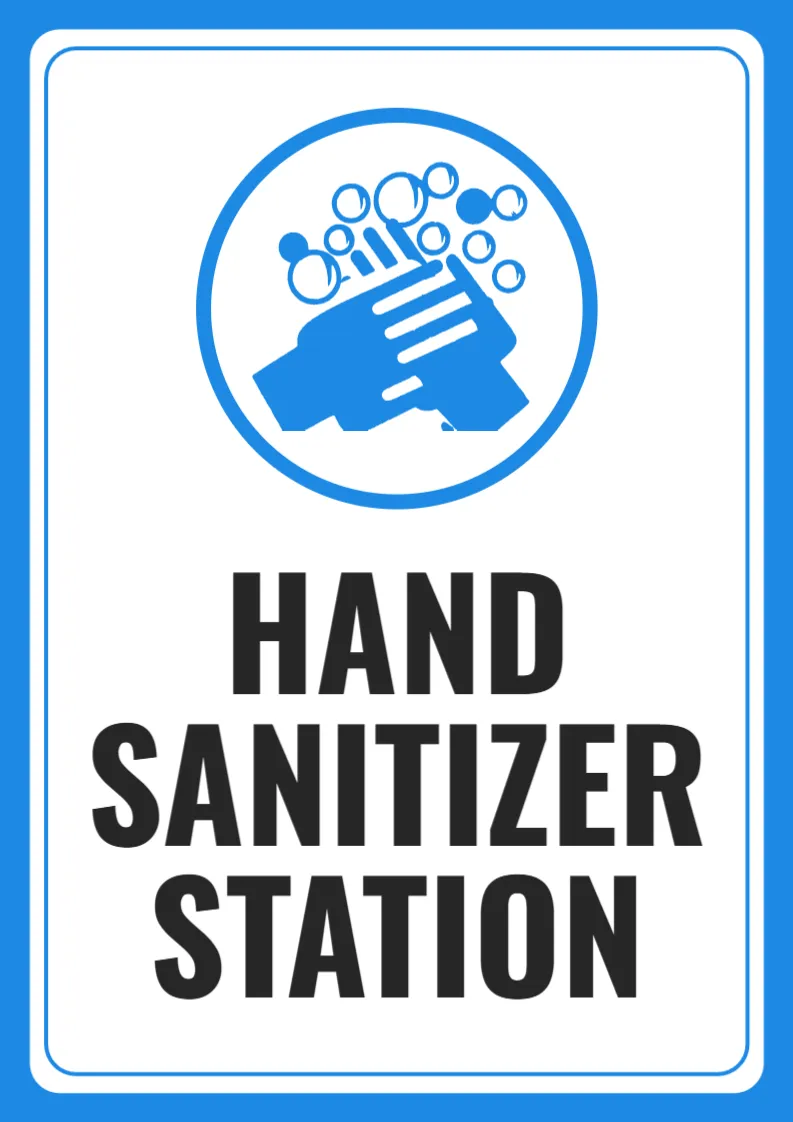 Hand Sanitizer Station Sign Template