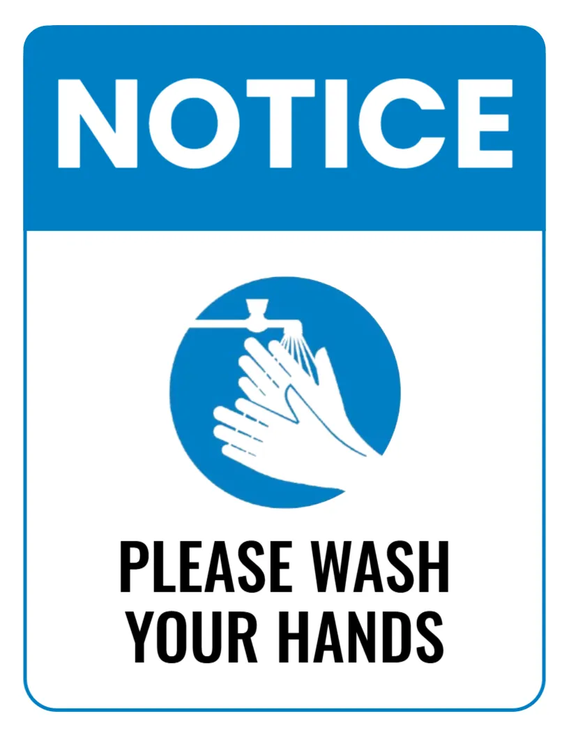 Hand Washing Reminder Sign