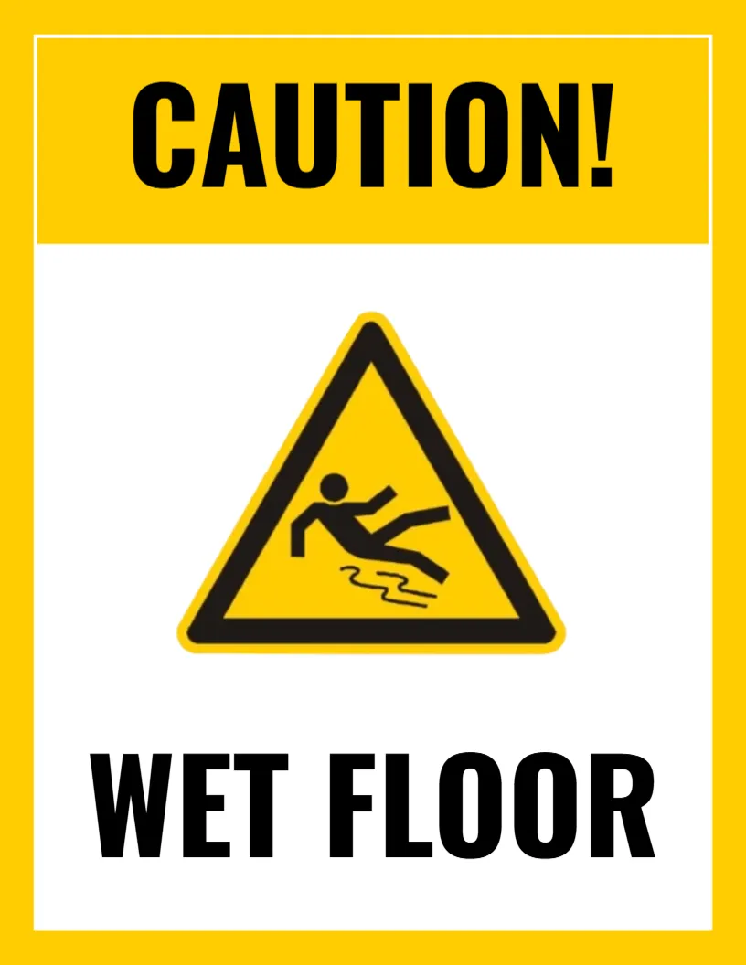 Wet Floor Warning Sign Template