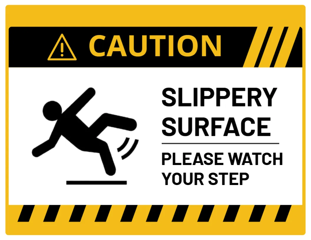 Slippery Surface Warning Sign Template