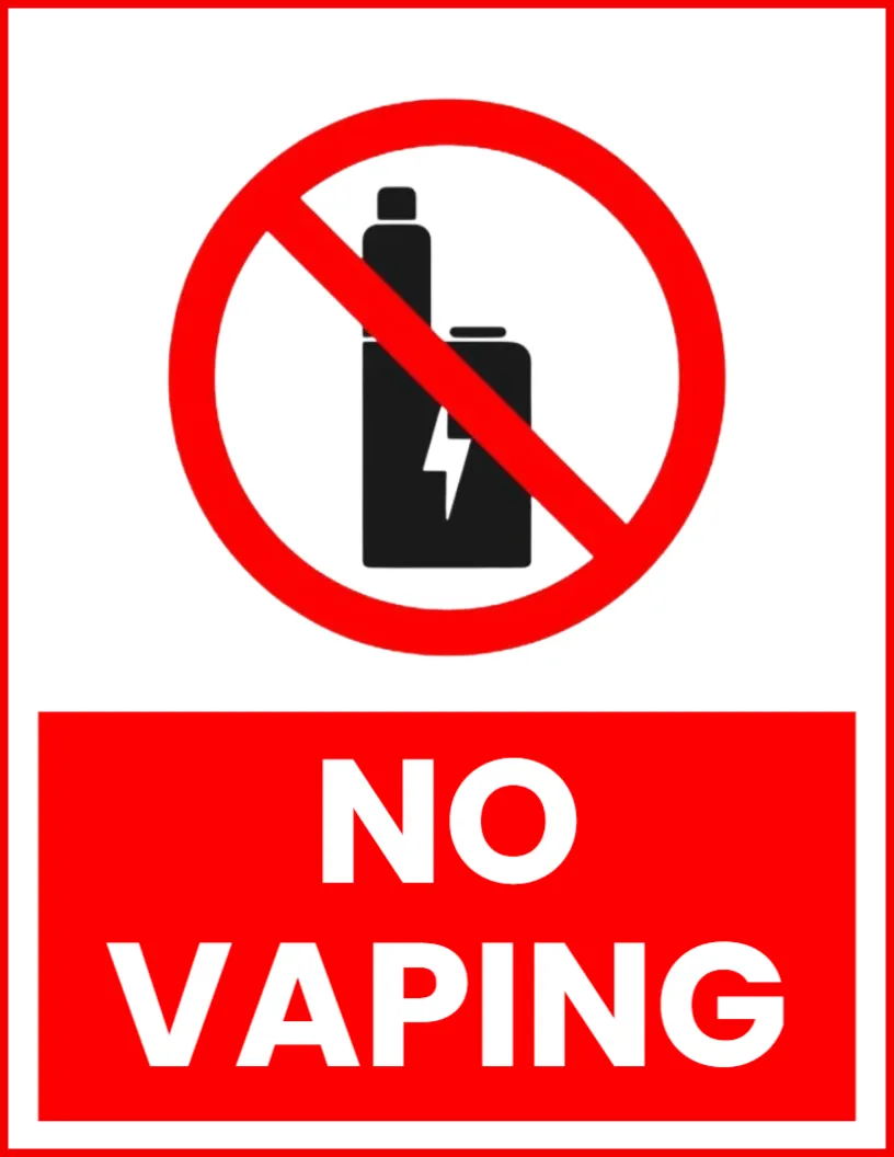 No Vaping Sign Template