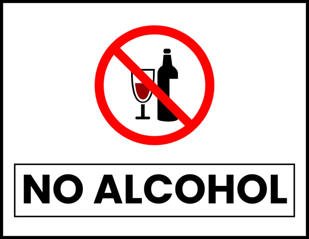 No Alcohol Sign Template