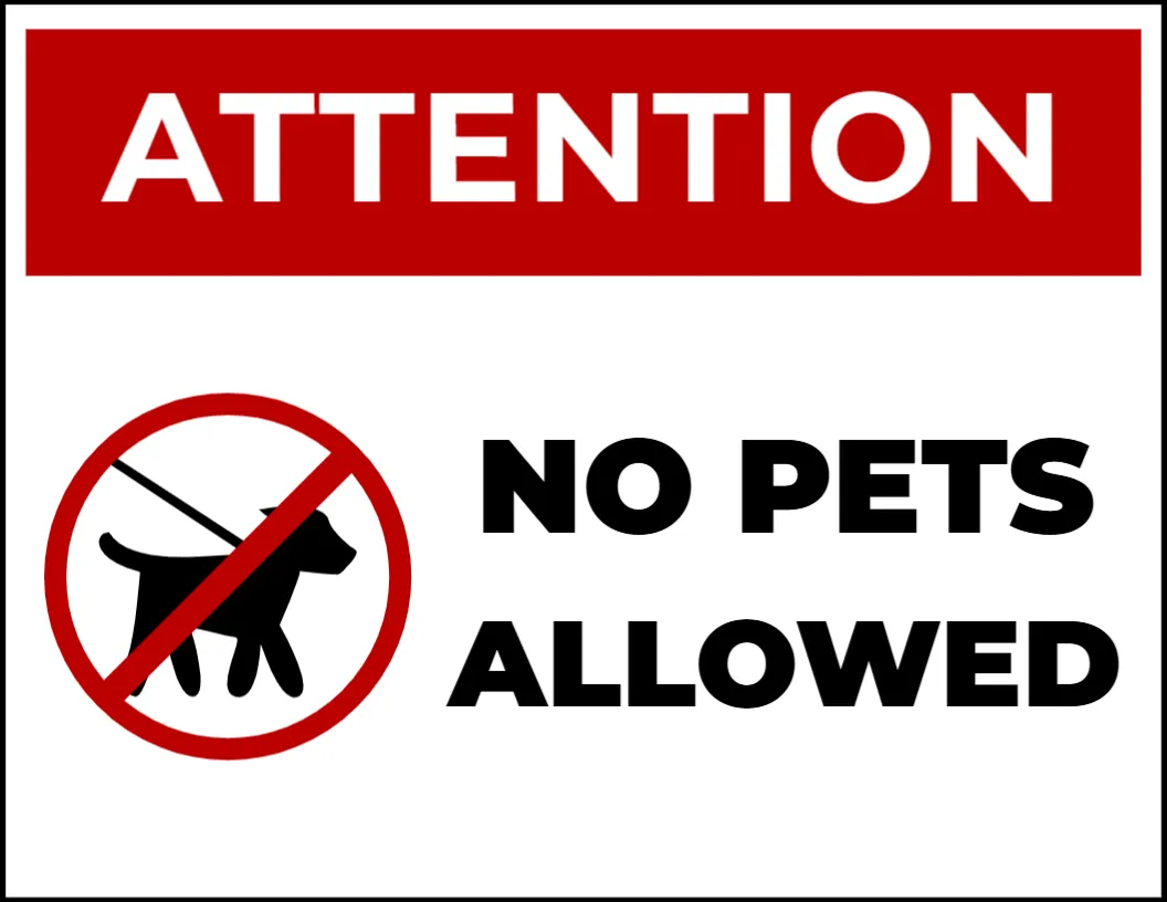 No Pets Allowed Sign Template