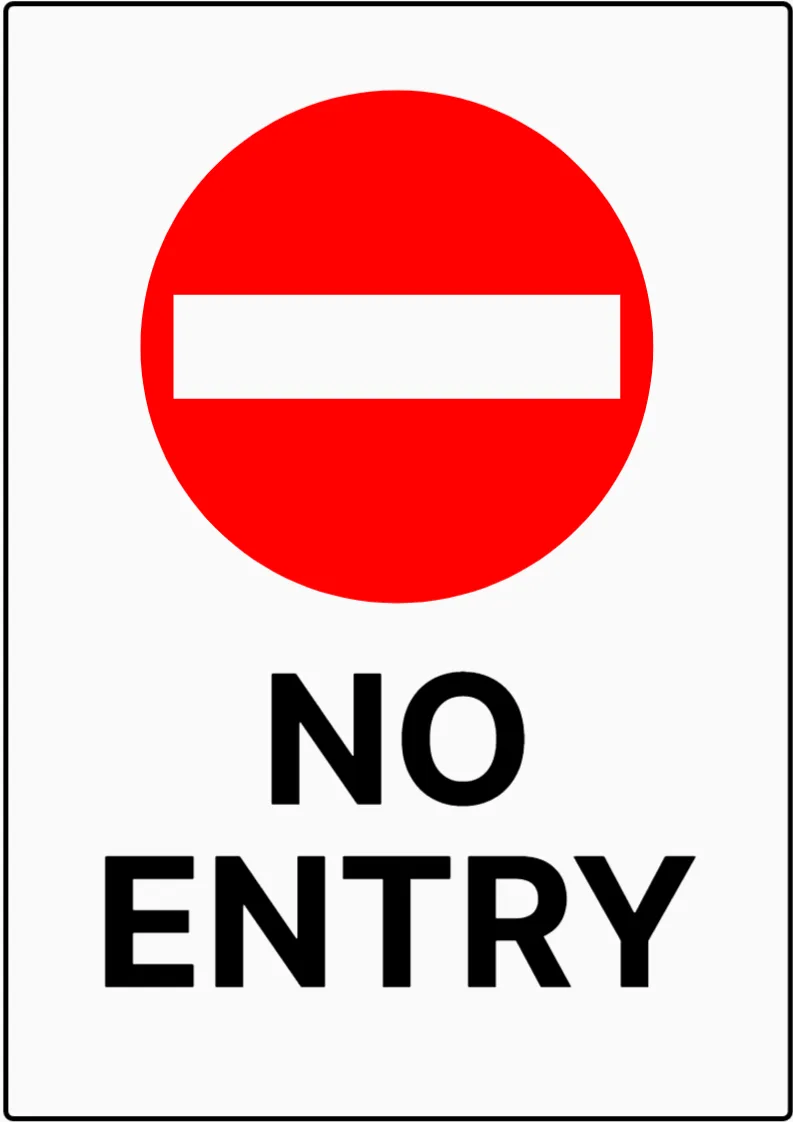 No Entry Sign Template