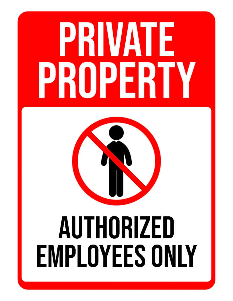 Employees Only Sign Template
