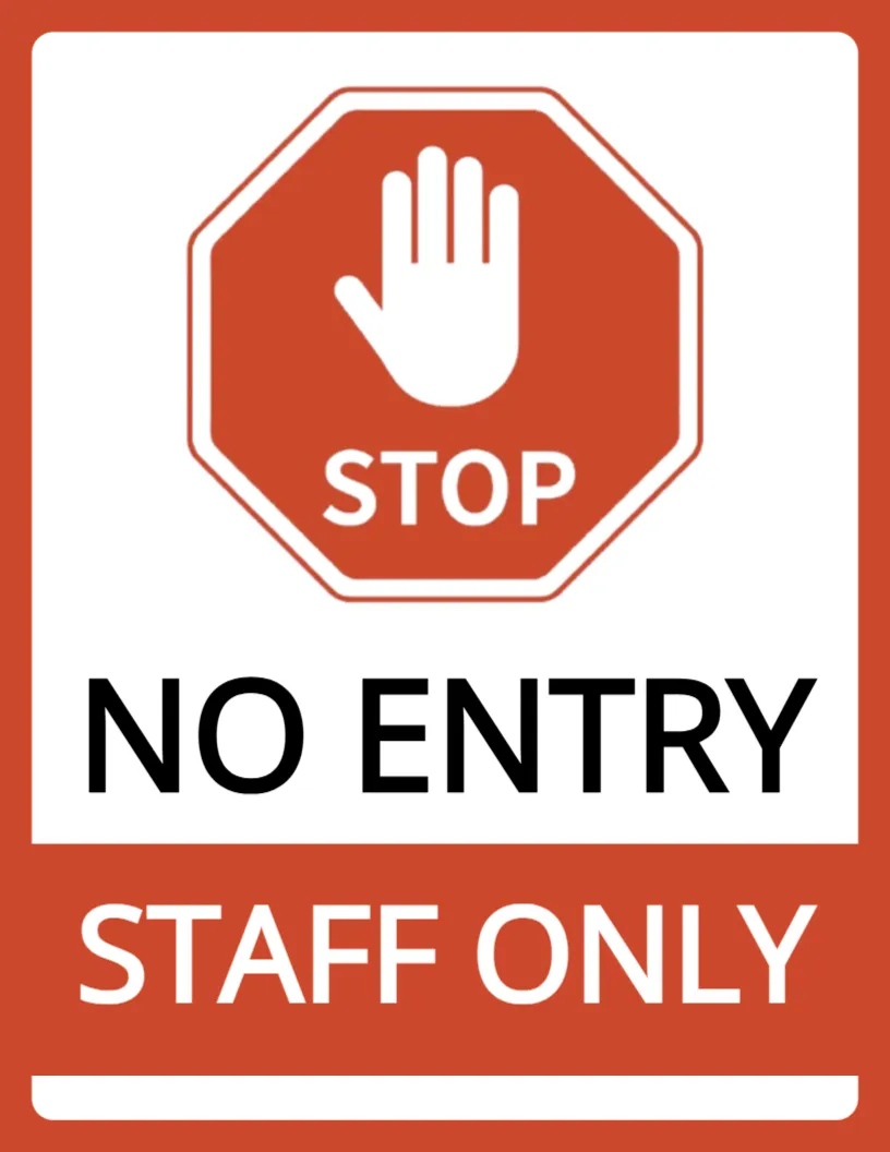 Staff Only Sign Template