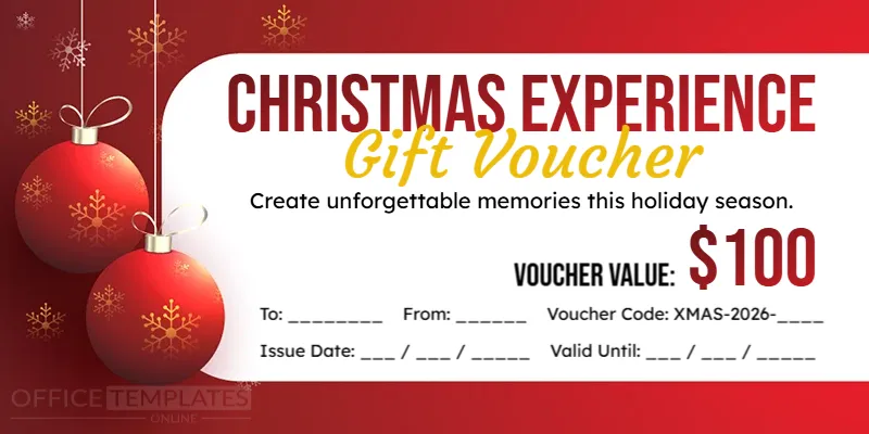 Christmas Experience Gift Voucher Template