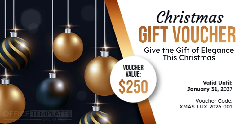 Luxury Christmas Gift Voucher Template