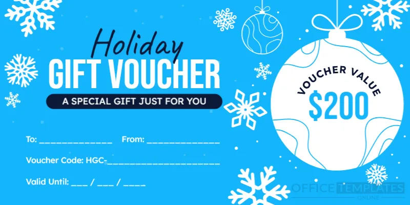 Holiday Gift Card Voucher Template
