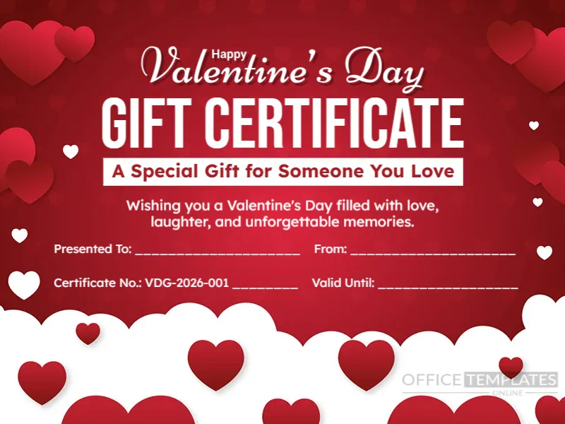 Valentine’s Day Gift Certificate Template