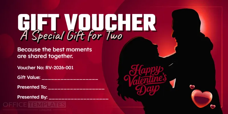 Romantic Gift Voucher for Couples Template