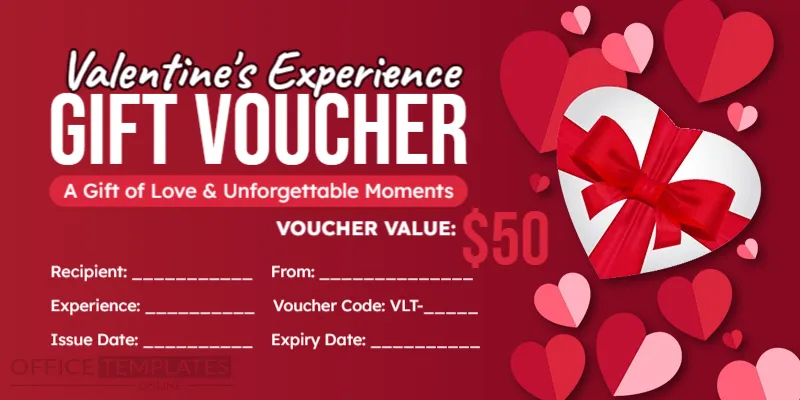 Valentine’s Experience Gift Voucher Template