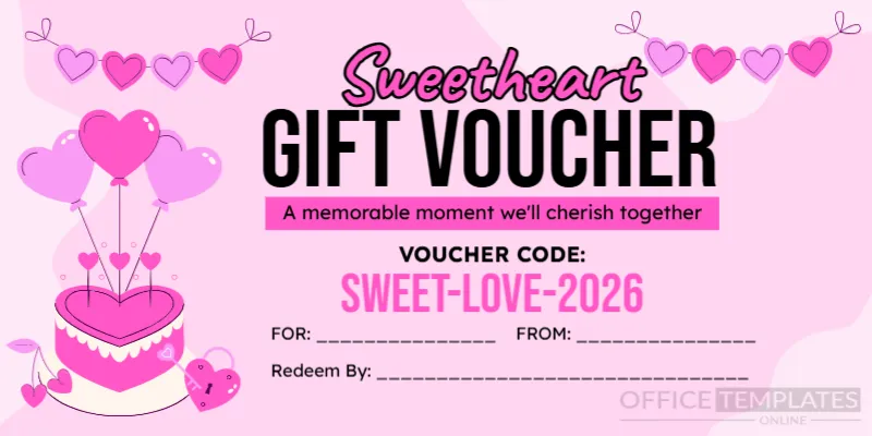 Sweetheart Gift Voucher Template