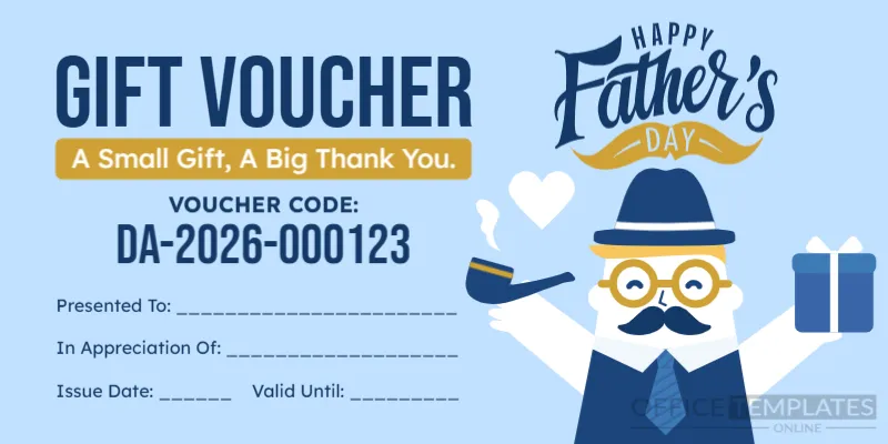 Dad Appreciation Gift Voucher Template – Editable & Printable