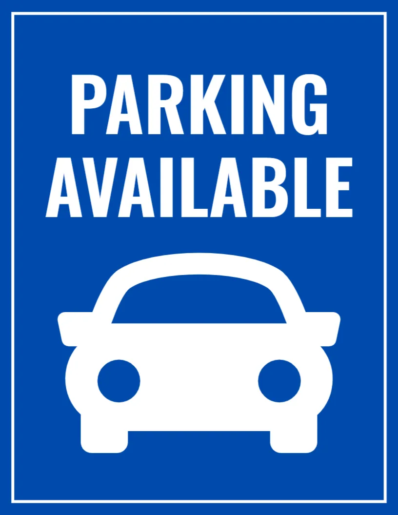 Parking Available Sign Template