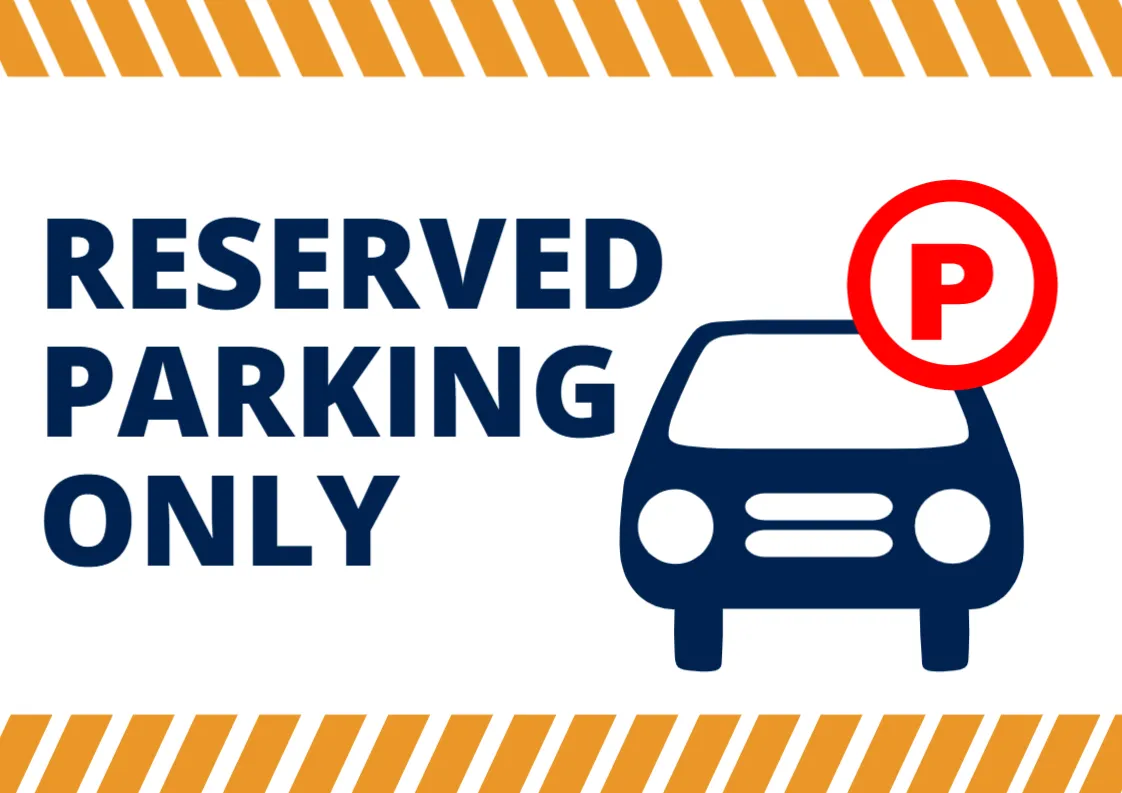 Reserved Parking Sign Template
