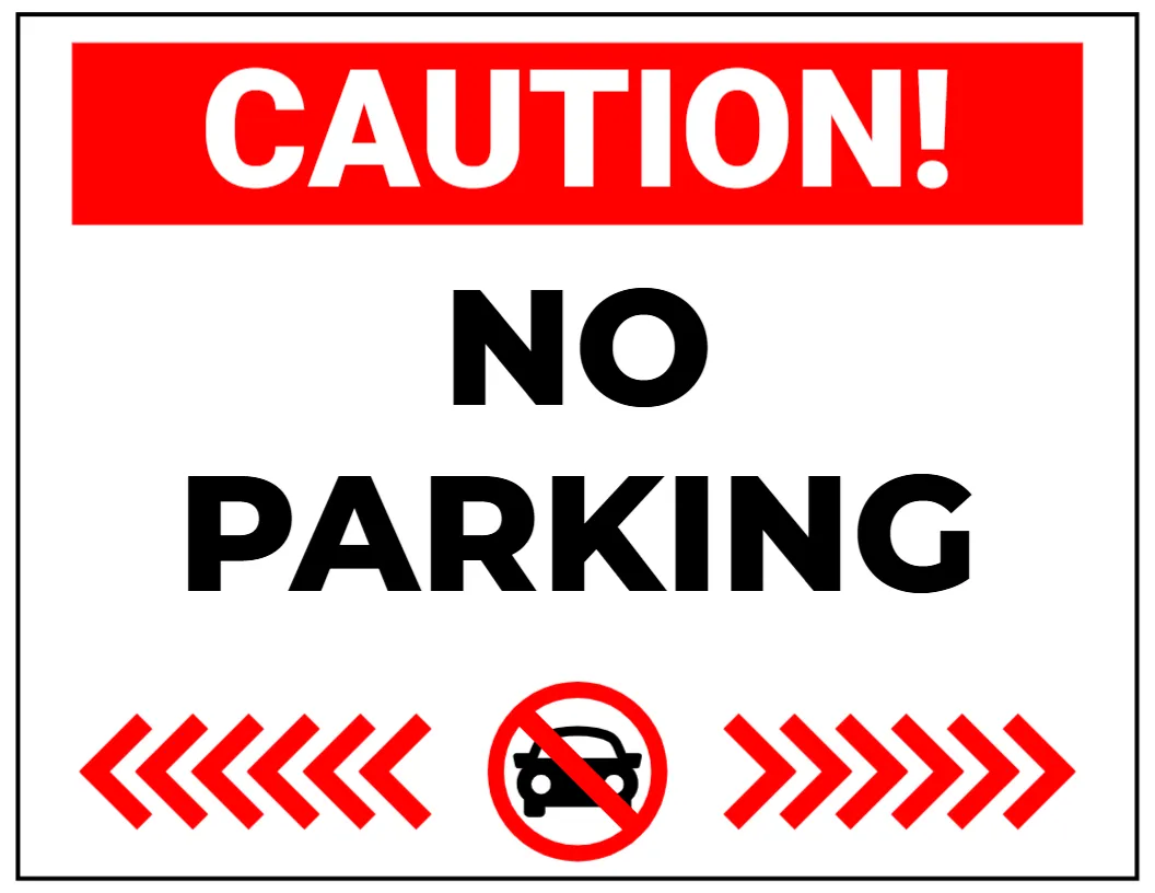No Parking Sign Template