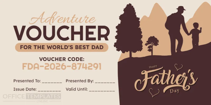 Father’s Day Adventure Voucher Template – Editable & Printable