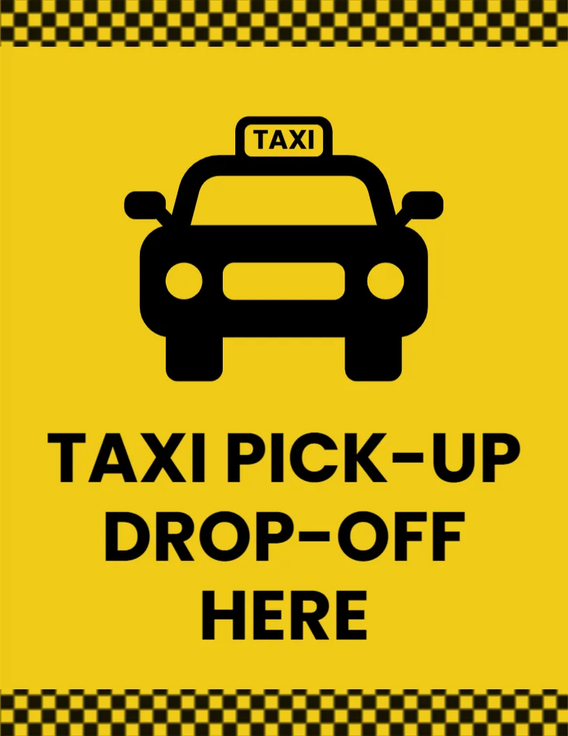 Taxi Pick-up Sign Template