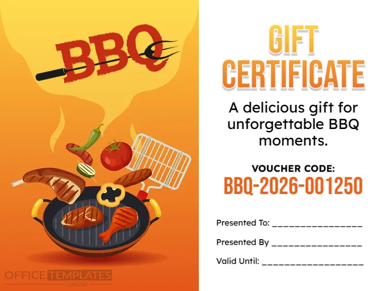 BBQ Gift Certificate Template – Editable & Printable