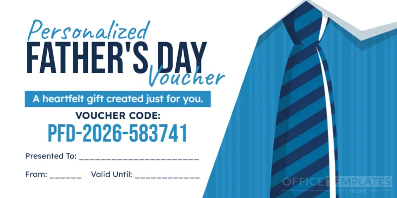 Personalized Father’s Day Voucher Template – Editable & Printable