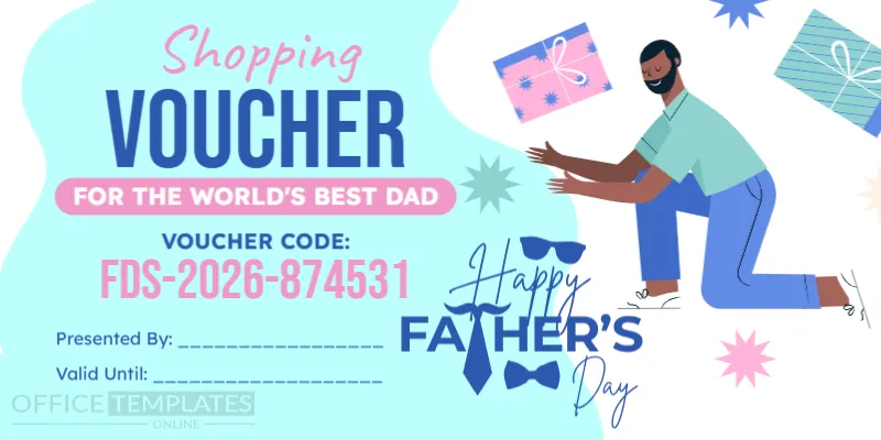 Father’s Day Shopping Voucher Template – Editable & Printable