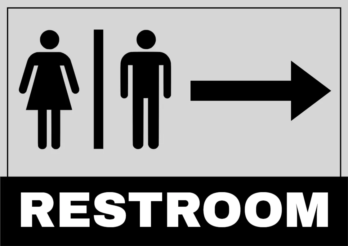 Restroom Direction Sign Template