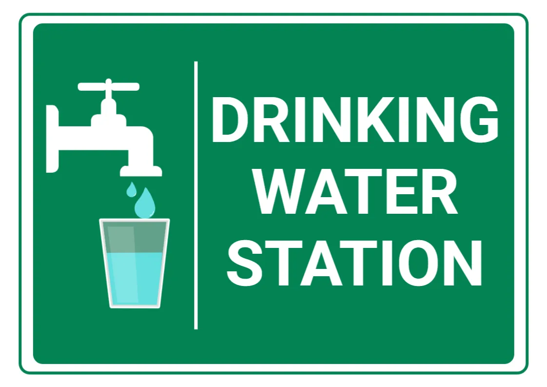Drinking Water Station Sign Template