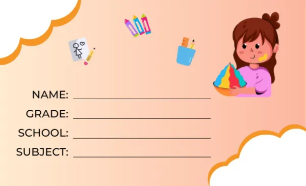 Editable School Book Name Label Template