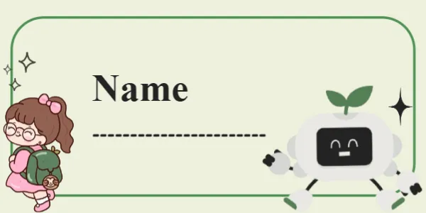 Backpack Name Sticker Template