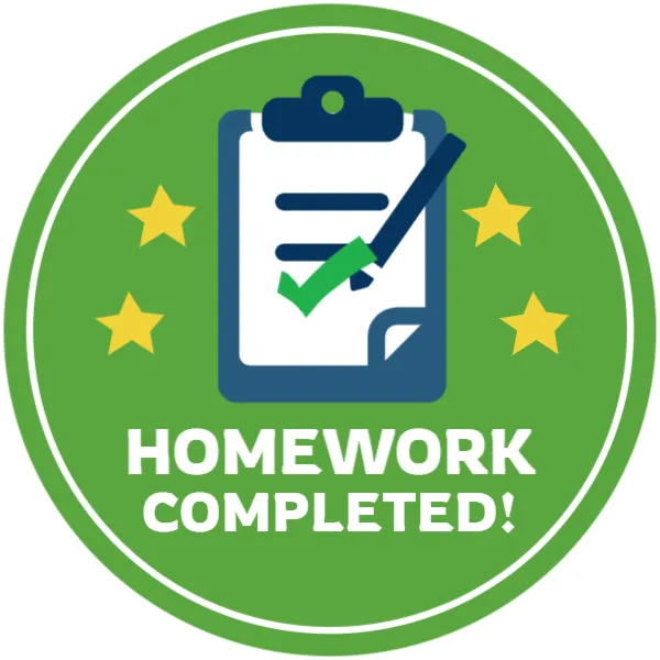 Homework Completed Sticker Template