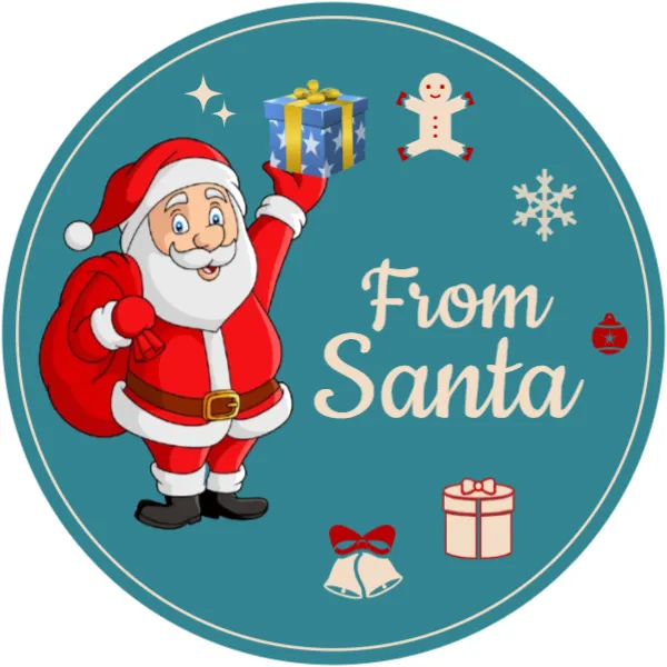From Santa Gift Sticker Template