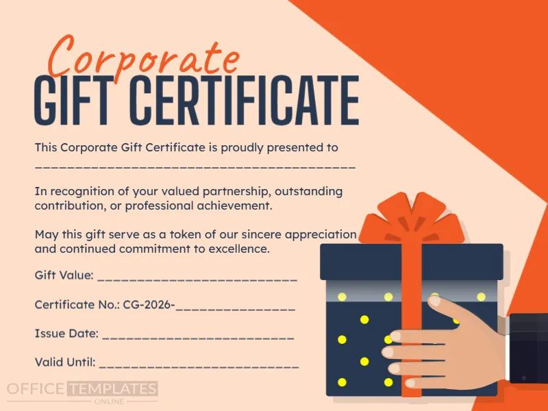 Corporate Gift Certificate Template – Editable Online