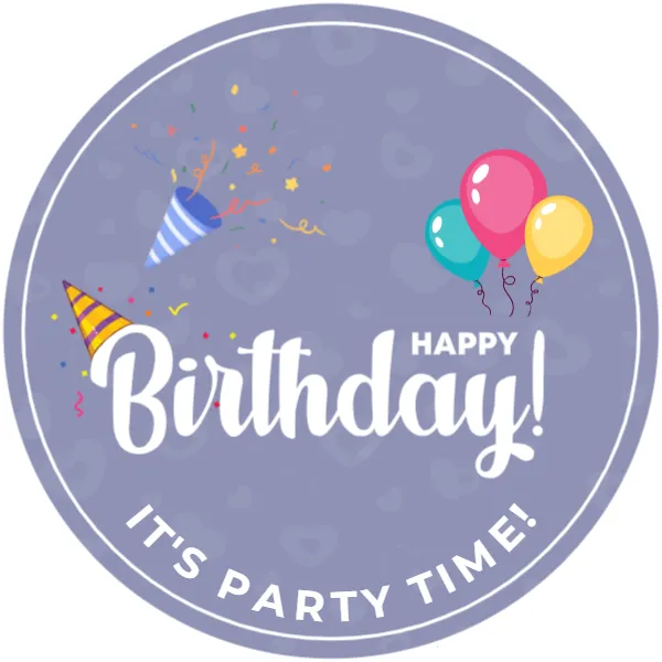 Happy Birthday Party Favor Sticker Template
