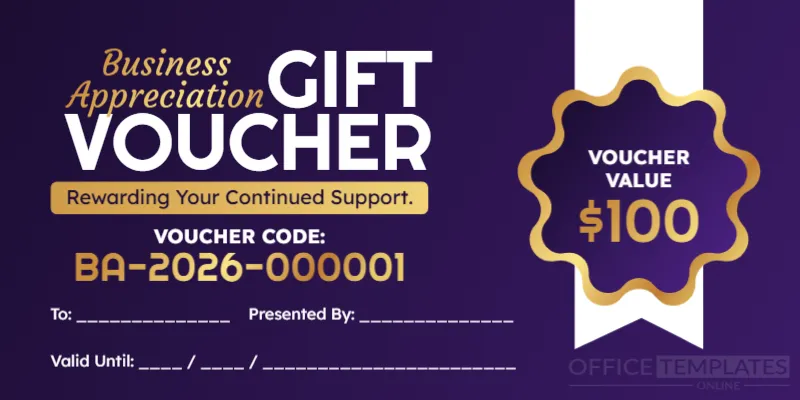 Business Appreciation Voucher Template – Editable Online