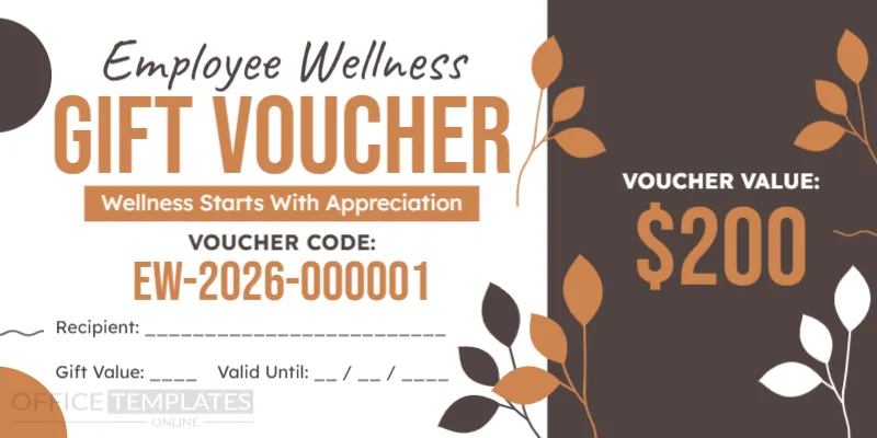 Employee Wellness Gift Voucher Template – Editable Online