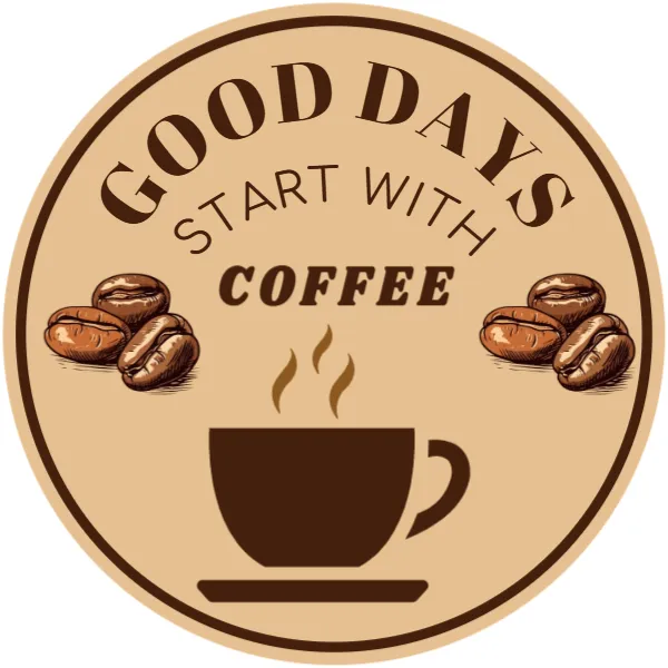 Coffee Cup Branding Sticker Template
