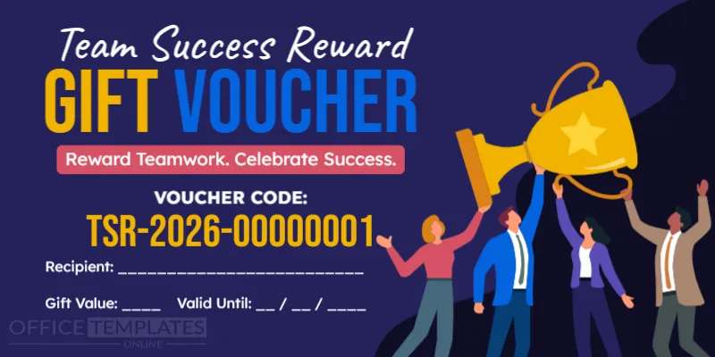 Team Success Reward Voucher Template – Editable Online