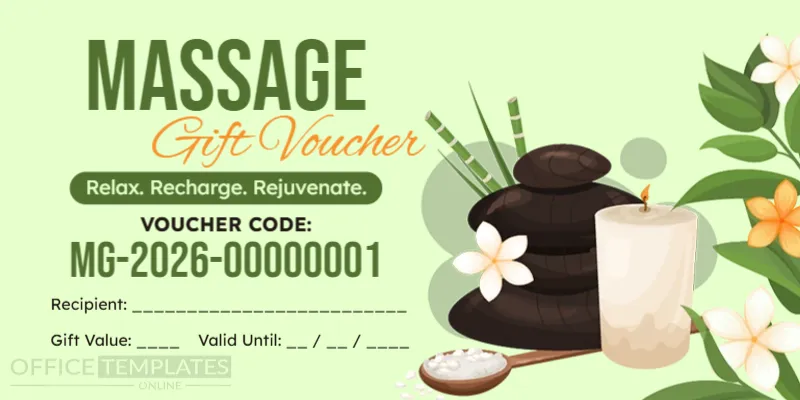 Massage Gift Voucher Template – Editable Online
