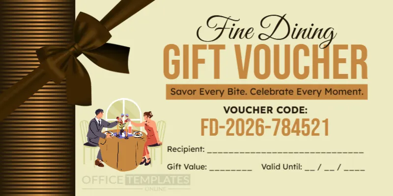 Fine Dining Gift Voucher Template – Editable Online