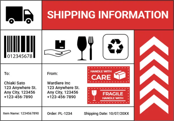Shipping Address Label Template