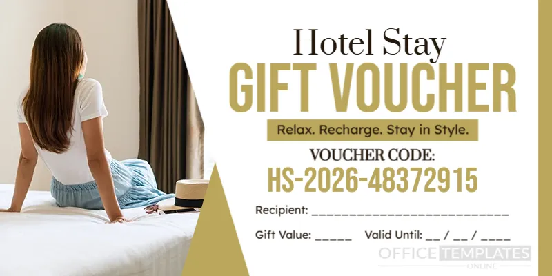 Hotel Stay Gift Voucher Template – Editable Online