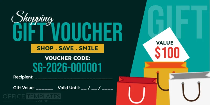 Shopping Gift Voucher Template – Editable Online
