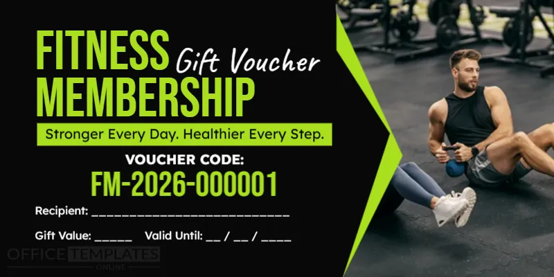 Fitness Membership Gift Voucher Template – Editable Online