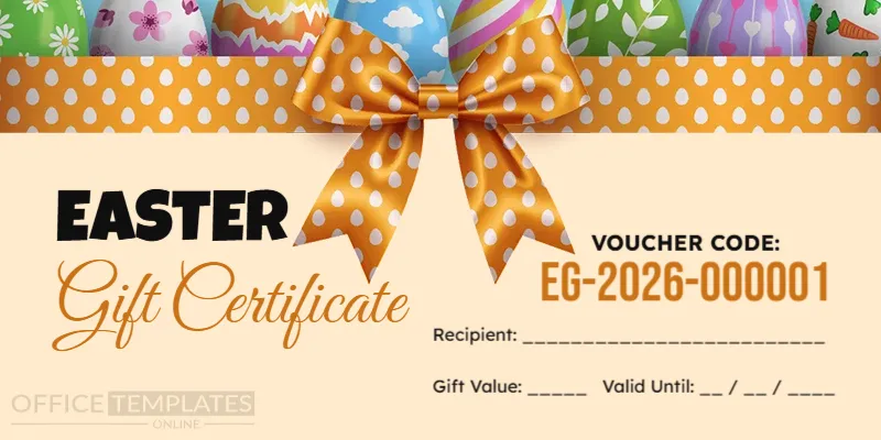 Easter Gift Voucher Template