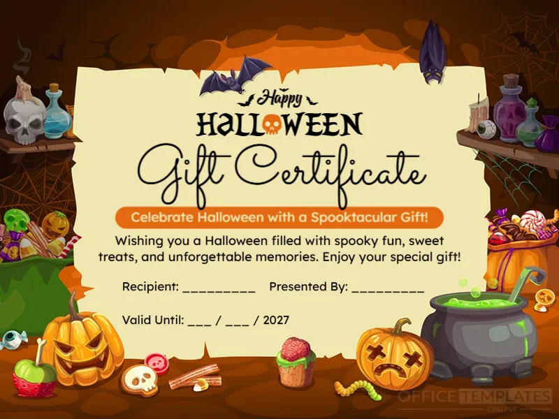 Halloween Gift Certificate Template